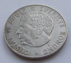 1 Coroana ( Krona ) 1954 - Suedia - Argint - Gustaf VI foto