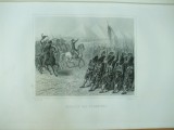 Gravura Batalia piramidelor 21 iulie 1798 Napoleon vs. Mourad Bey Raffet 1878