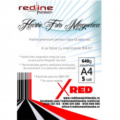 Hartie magnetica XRED A4 mata de 640g/mp - pachet 5 coli foto