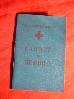 Carnet de Membru Crucea Rosie 1961 ,cu Timbre Fiscale foto