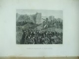 Gravura Ultimul asalt al lui Napoleon asupra orasului Acra in 1799 Raffet 1878