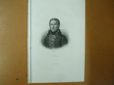 Gravura generalul francez Jean Victor Marie Moreau aliat si ulterior rival al lui Napoleon Bosselman 1867 Paris 1878 foto
