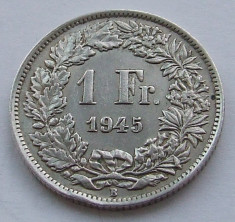 1 Franc 1945 B - Elvetia - Argint foto