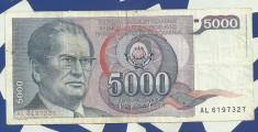 Iugoslavia-5000 dinari-1985 foto