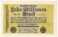 Germania bancnota 10.000.000 mark marci 22.08.1923 foto