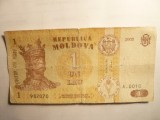 Bancnota 1 Leu 2002 Moldova , cal. medie