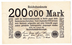 Germania bancnota 200.000 mark marci 09.08.1923 UNC foto
