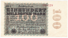 Germania bancnota 100.000.000 mark marci 22.08.1923 XF / a.UNC foto
