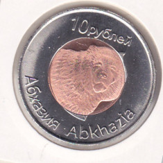 bnk mnd Abkhazia 10 ruble 2013 unc , fauna , bimetal