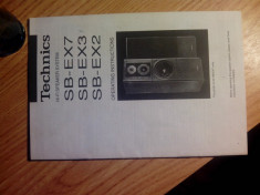 Manual de utilizator Technics boxe SB-EX 2,3,7 Impecabil foto