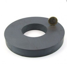 Magnet ferita tip inel D: 140mm d:60 H:20 mm experimente, levitatie, generatoare foto