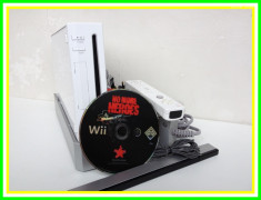 Consola jocuri Nintedo Wii Originala cu accesorii controller sensor alimentator anglia incarcator si joc cd No More Heroes bonus foto