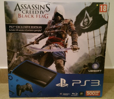 Consola Sony PlayStation 3 PS3 Super Slim 500GB NOU SIGILAT - Assassin&amp;#039;s Creed IV Black Flag foto
