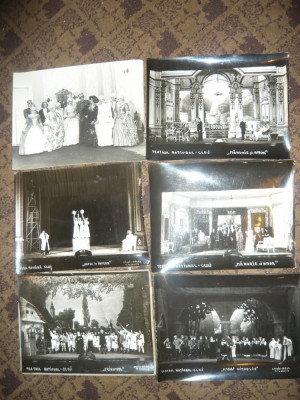 10 Fotografii interbelice ,de scena - Teatrul National din Cluj ,dim.= 14 x 18 cm foto