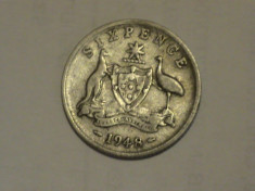 6 pence argint Australia 1948 foto