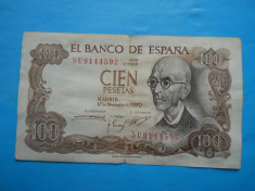 SPANIA 100 PESETAS 1970 HOPCT foto