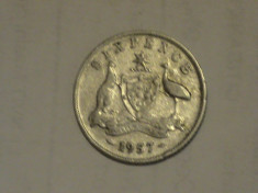 6 pence argint Australia 1957 foto