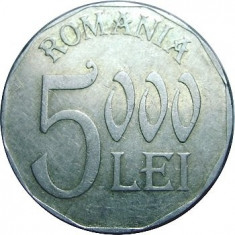 ROMANIA, 5000 LEI 2002, aluminiu * cod 79.08.18 foto
