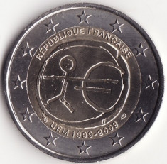 Republica Franceza - 2 Euro 2009 A-10-a aniversare a Uniunii Monetare Europene foto