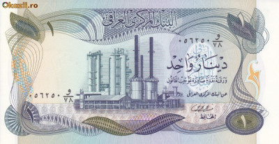 Bancnota Irak 1 Dinar 1973 - P63b UNC foto