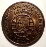 E.339 MOZAMBIC MOZAMBIQUE COLONIE PORTUGHEZA 1 ESCUDO 1945 XF, Africa, Bronz