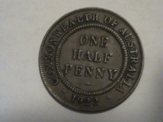 Half Penny Australia 1922 foto