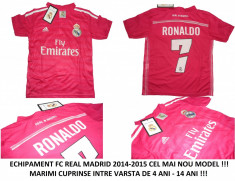 Echipament sportiv Adidas Fc Real Madrid 4-14 ani compleu Ronaldo tricou Real Madrid echipamente sportive copii Model 2014-2015 Curier 15 Ron foto