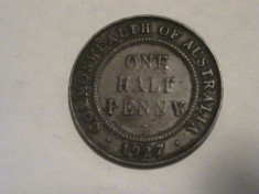 Half Penny Australia 1927 foto