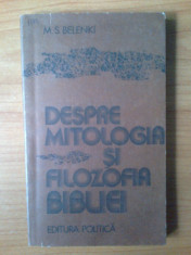 c M.S. Belenki - Despre mitologia si filozofia Bibliei foto