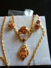 Set filat in aur de 18 k cu citrine naturale foto