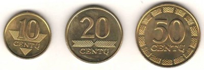 SV * Lituania 1 -2 -5 CENTU 1991 si 10 -20 -50 CENTU 1998 -1999 -2000 * +/- AUNC foto
