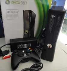 Consola Microsoft Xbox 360 Slim + Joc Splinter Cell Original, complet, ca nou in cutia originala, modabil, poze reale, Transport Gratuit Verificare foto