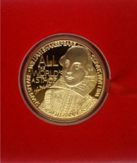 Medalie Anglia William Shakespeare in cutie foto