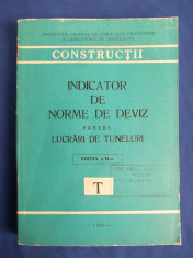 INDICATOR DE NORME DE DEVIZ PENTRU LUCRARI DE TUNELURI ( T ) - EDITIA A-II-A - 1983 foto