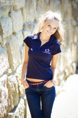 Tricou Polo Ladyfit blu + 2 stickere CADOU foto