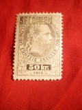 Timbru Telegraf 50 Kr. gri-negru , Austria -specimen 1873 , fara guma