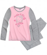 Pijama fetite 8-14 ani - Hello Kitty - gri-roz foto