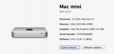 Mac Mini, Mid 2011 , 2.3 GHZ I5, 128 GB SSD KINGSTONE, 8GB RAM DDR3 foto