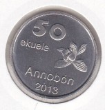 Bnk mnd Annobon Island 50 ekuele 2013 unc , fauna, Africa