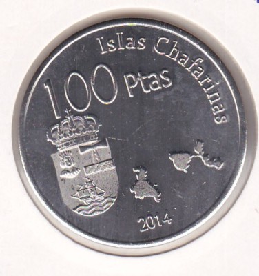 bnk mnd Chafarinas Island 100 pesetas 2014 unc , fauna foto