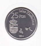 Bnk mnd Chafarinas Island 25 pesetas 2014 unc , fauna, Africa