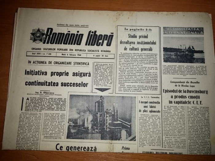 ziarul romania libera 6 februarie 1968