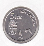 Bnk mnd Chafarinas Island 5 pesetas 2014 unc , fauna, Africa