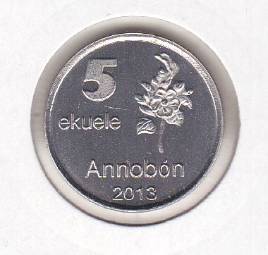 bnk mnd Annobon Island 5 ekuele 2013 unc , fauna