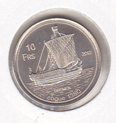 bnk mnd Tromelin Islands 10 franci 2013 , unc , corabie foto
