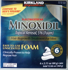 SPUMA Minoxidil 5% Kirkland impotriva caderii parului - Tratament 6 LUNI - Import SUA foto