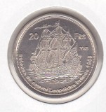 bnk mnd Tromelin Islands 20 franci 2013 , unc , corabie