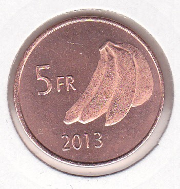 bnk mnd Katanga 5 franci 2013 unc foto