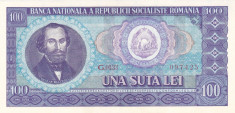 Bancnota Romania 100 Lei 1966 - P97 aUNC foto