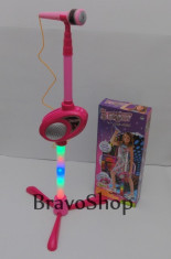 Microfon de jucarie pentru copii, cu amplificator voce, lumini si inaltime ajustabila foto